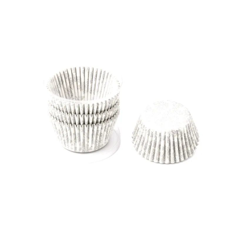 Caissettes à cupcakes motif vintage gris — lot de 104, tube transparent