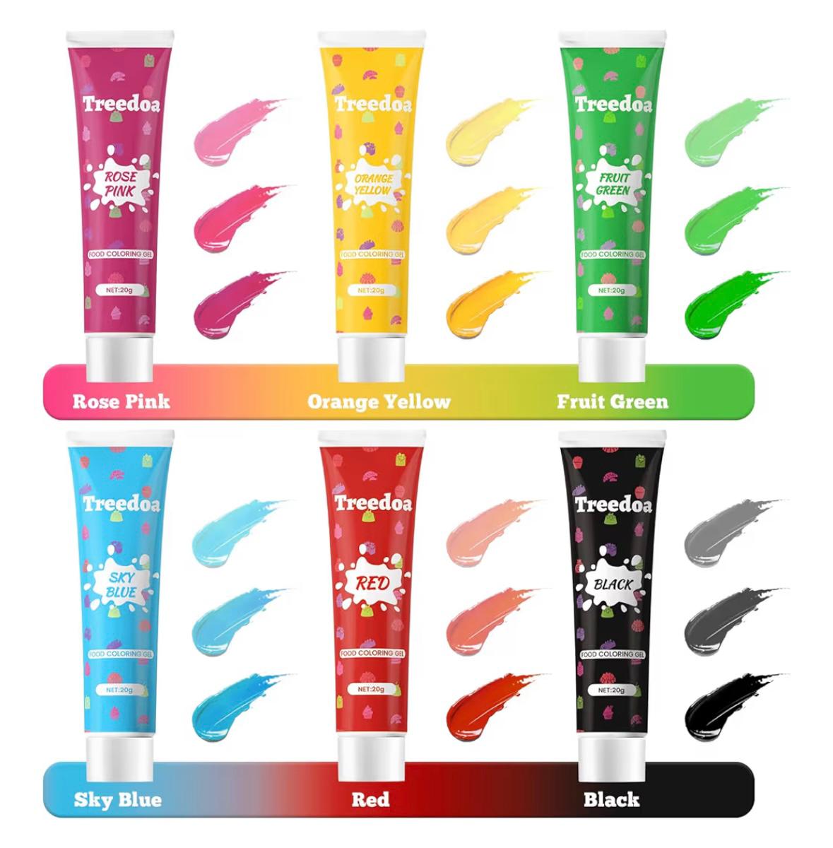 Paquet colorants Gel en tube de 6 couleurs