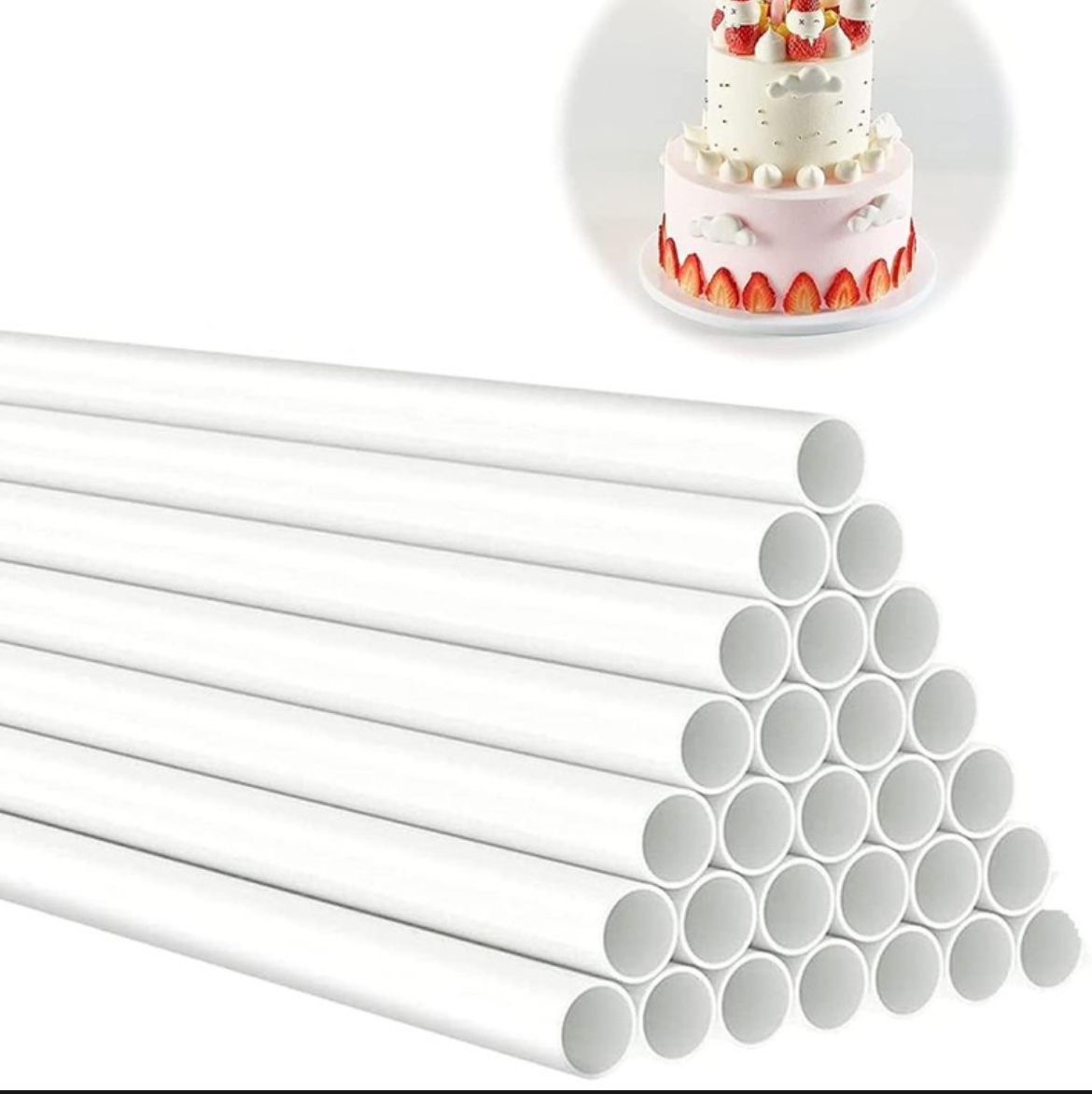 Lot de 12 tiges chevilles blanches