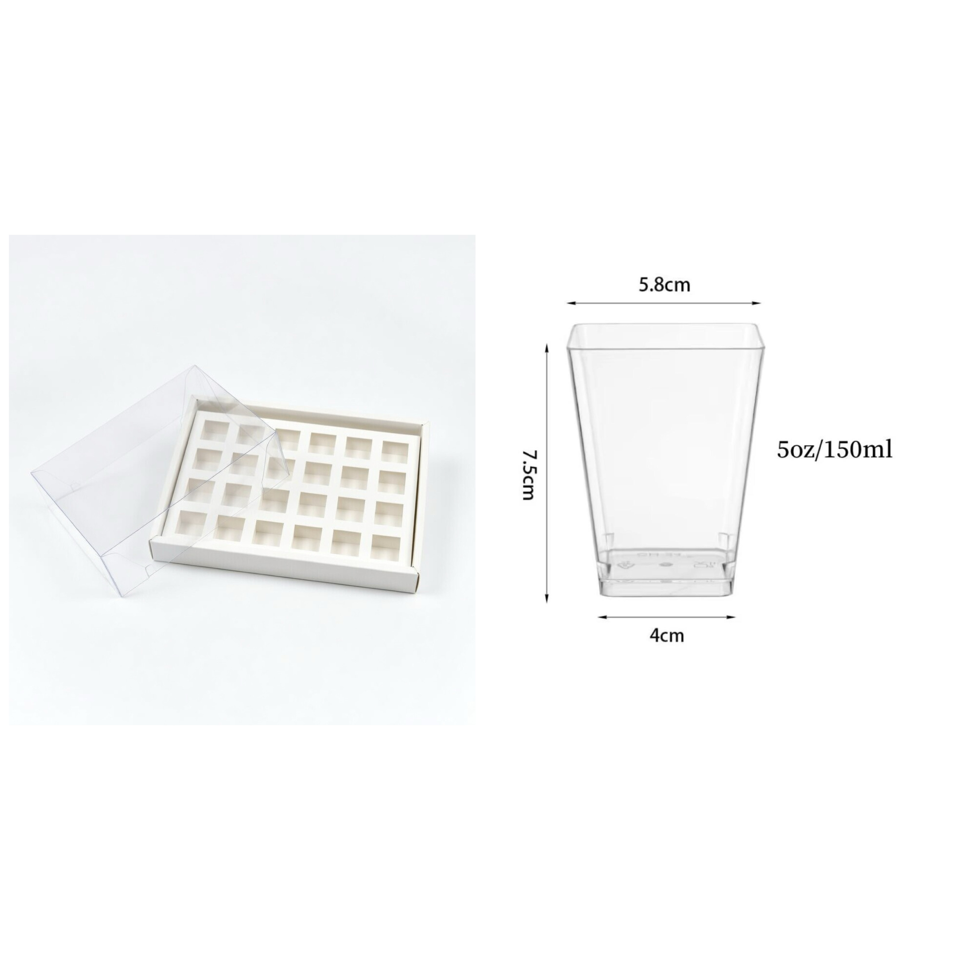 Ensemble Boîte et pot à Verrine de 24 cavités