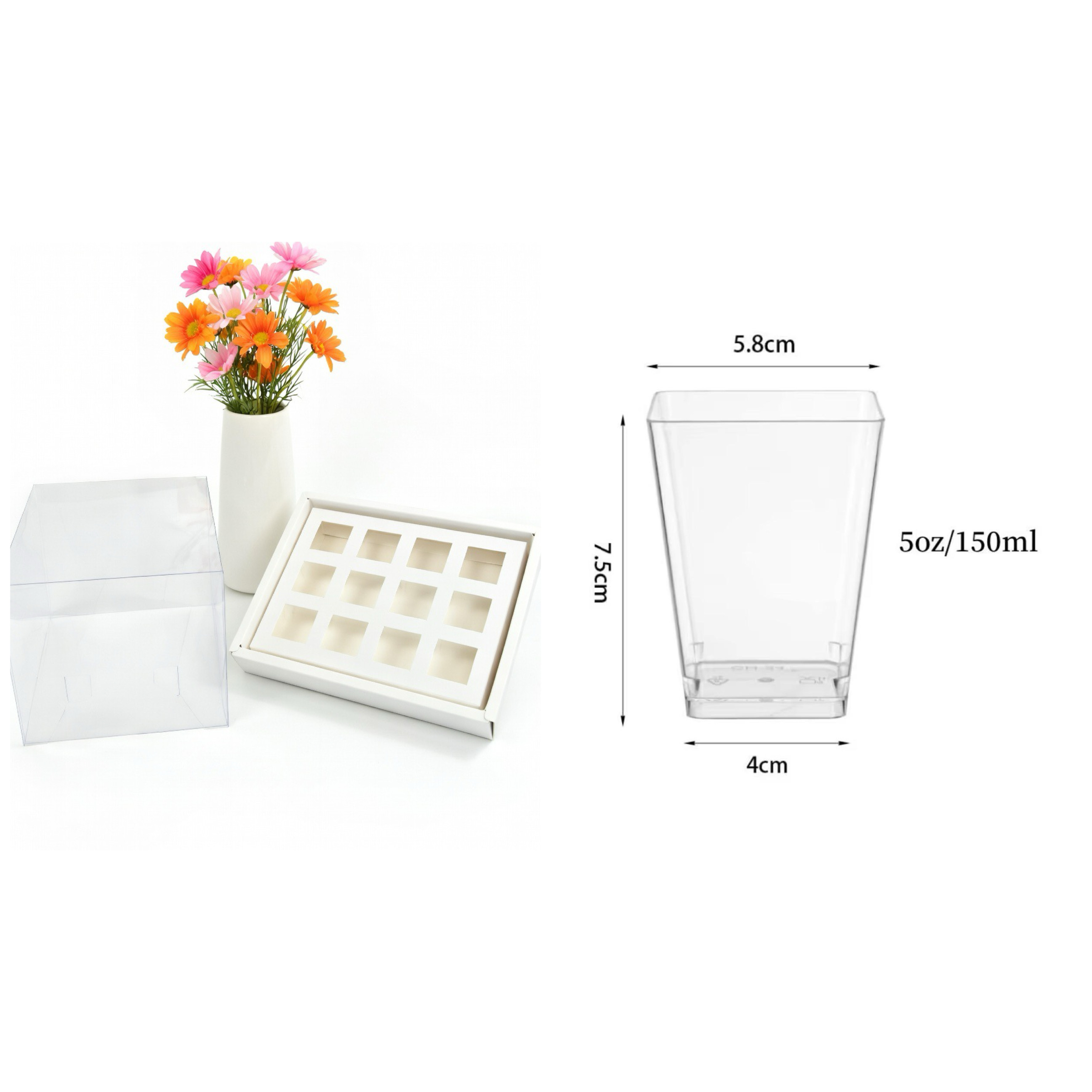 Ensemble Boîte et pot à Verrine de 12 cavités