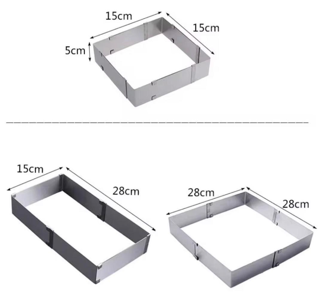 Moule Ajustable en Inox Carré