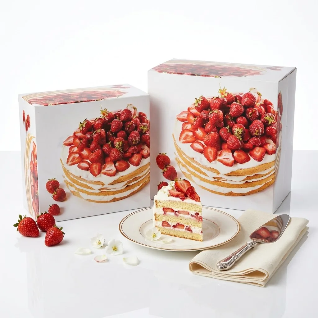 Boîte à Gâteau Fraisier Gourmand – Emballage de Transport pour Pâtisseries