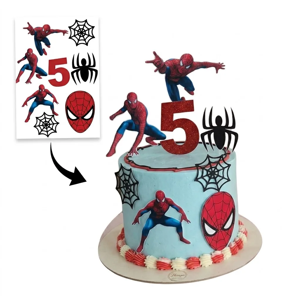 Cake Topper Spider-Man Personnalisé – Âge & Figurines Décoration Gâteau