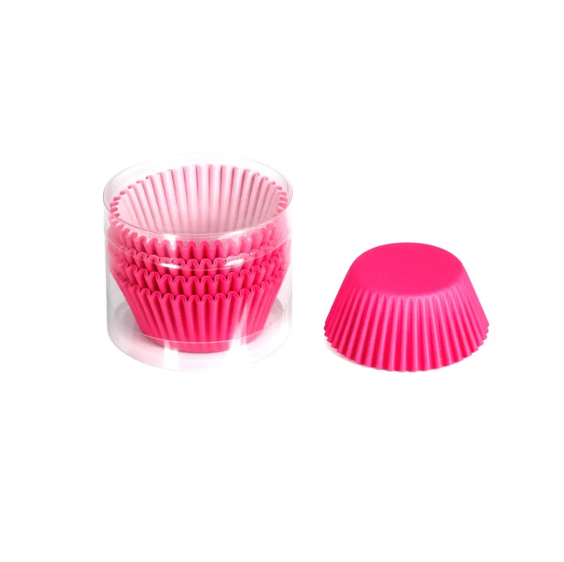 Caissettes à cupcakes fuchsia — lot de 104, tube transparent