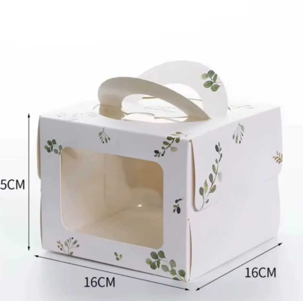 Boîte à gâteau bento cake 16 cm — Feuillage vert