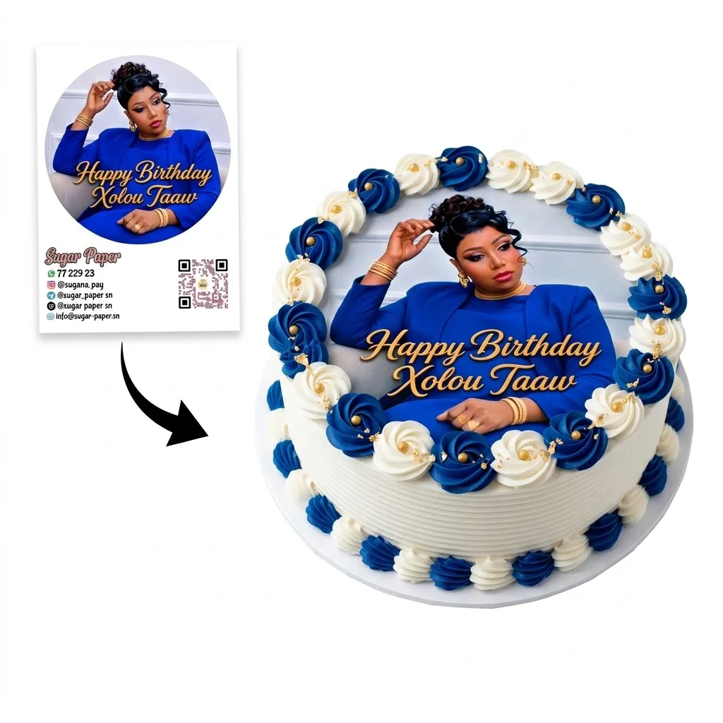 Photo Impression Comestible Personnalisée avec Photo et Texte (A4 et A3)